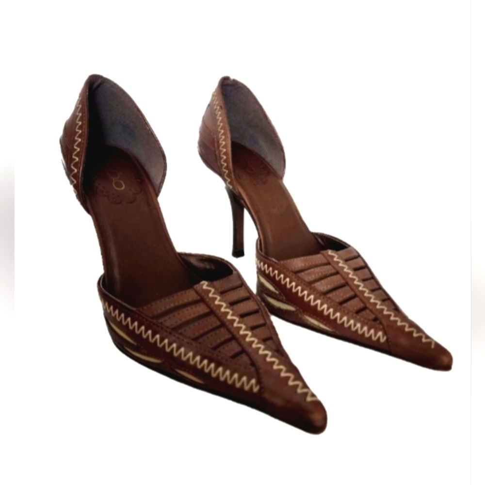 Aldo Leather Heels Size 7 Brown